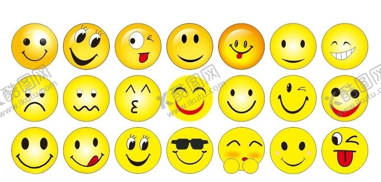 编号：42938109291044201835【酷图网】源文件下载-各种矢量笑脸表情大全