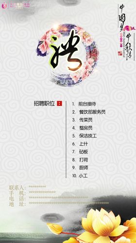 酒店招聘海报