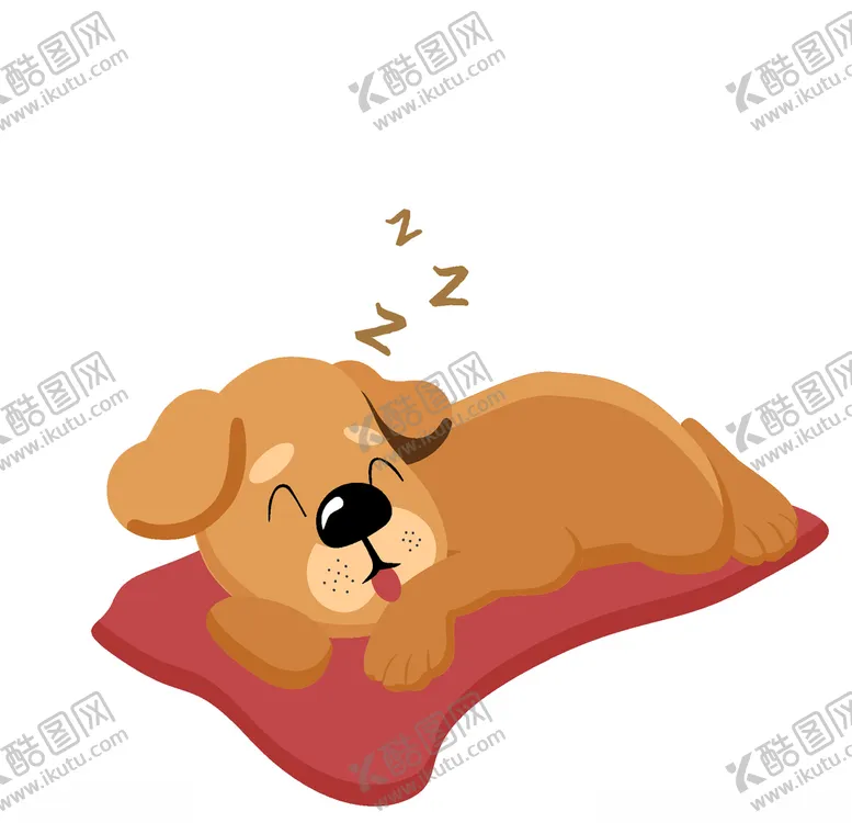 编号：21901103311520155036【酷图网】源文件下载-熟睡的小狗插画