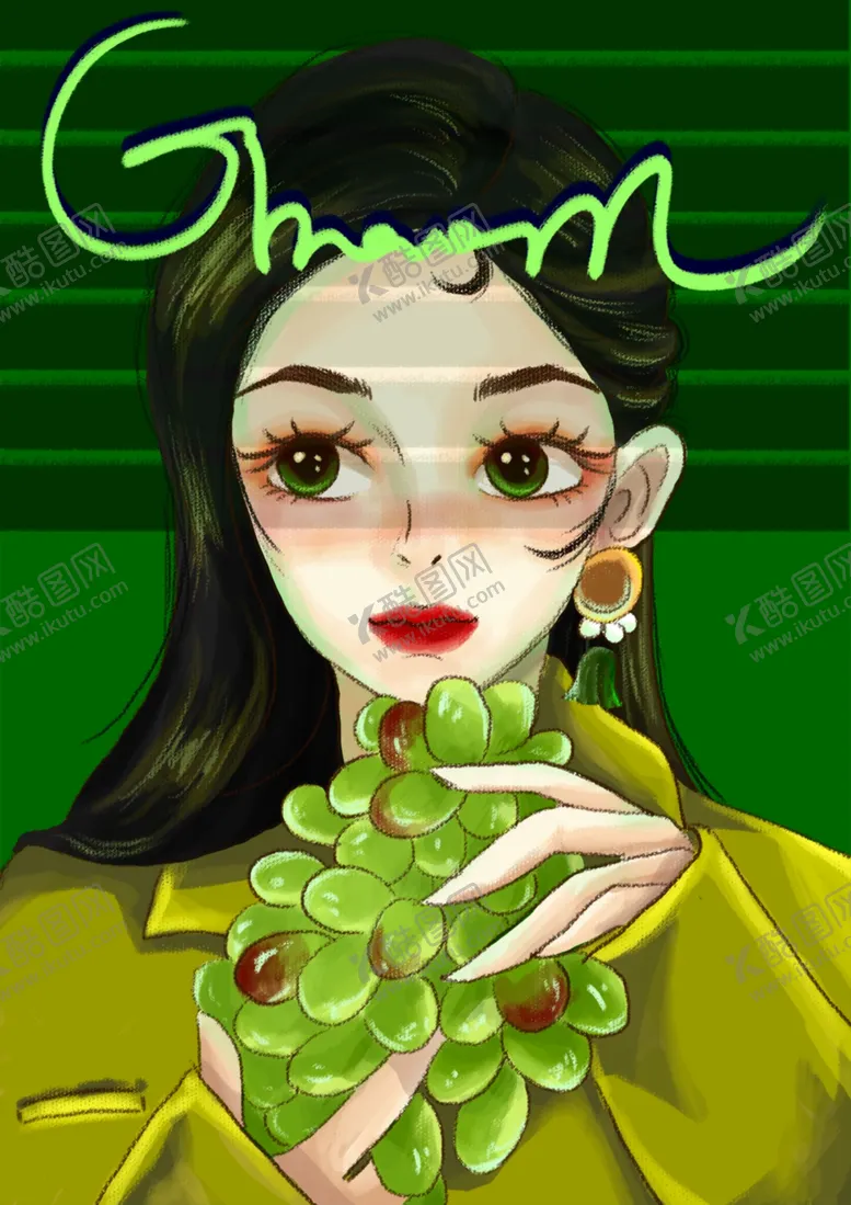 编号：39273102031024516735【酷图网】源文件下载-美女手绘插画设计