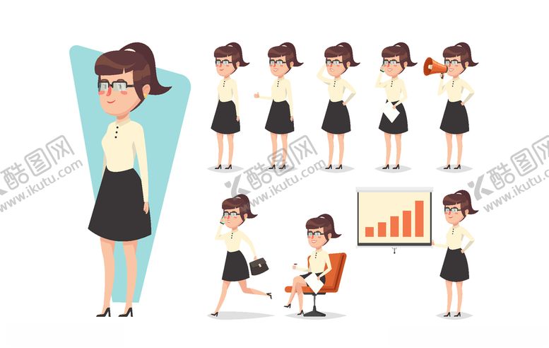 编号：66354309150549099070【酷图网】源文件下载-人物不同动作