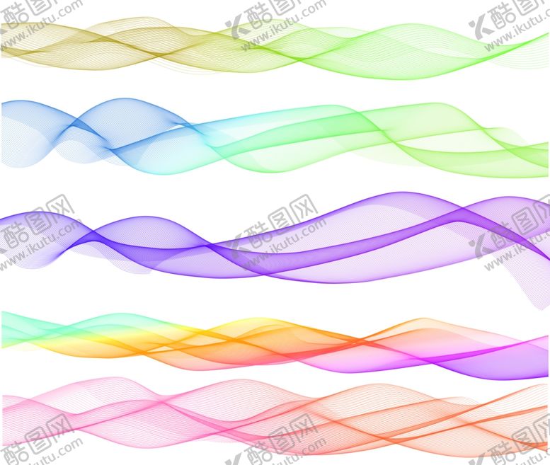 编号：44343810310438129370【酷图网】源文件下载-多彩飘逸动感线条图案