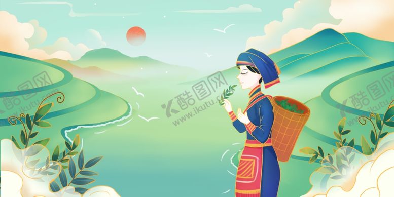 编号：35813104021913237281【酷图网】源文件下载-采茶