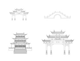 桐乡古建筑线稿