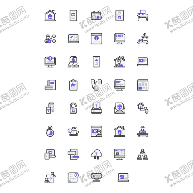 编号：20481909151228548912【酷图网】源文件下载-日常办公图标
