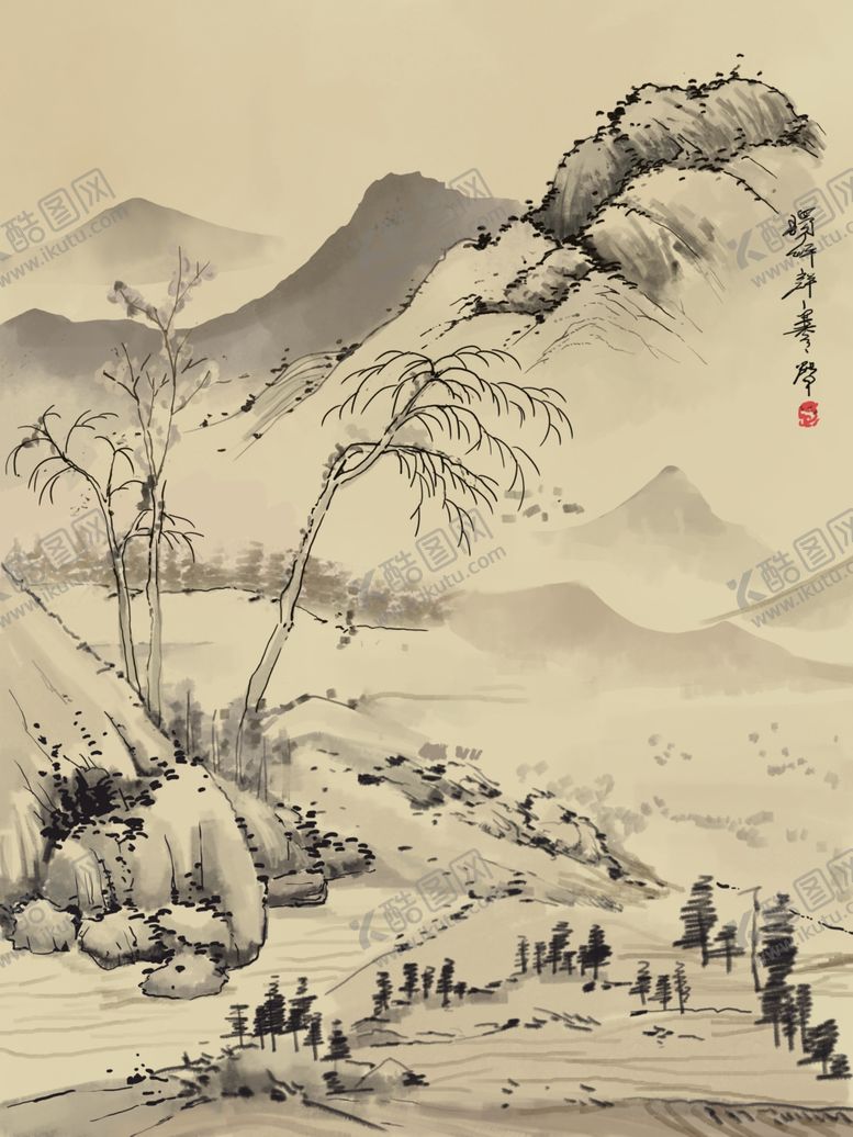 编号：40483807031534586840【酷图网】源文件下载-水墨山水