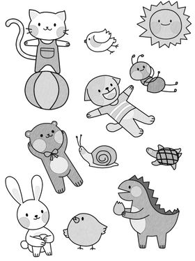 线描小动物