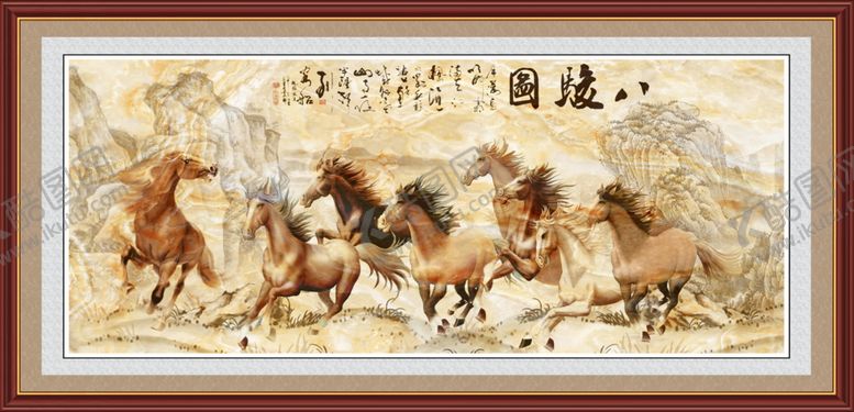 编号：27989009240828279182【酷图网】源文件下载-中式八骏全图装饰画