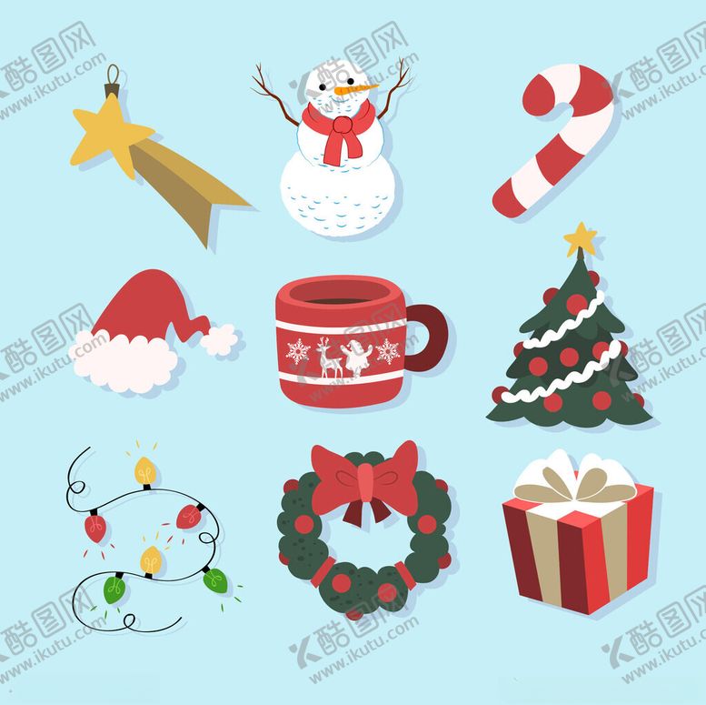 编号：64145204010709478234【酷图网】源文件下载-圣诞元素集合