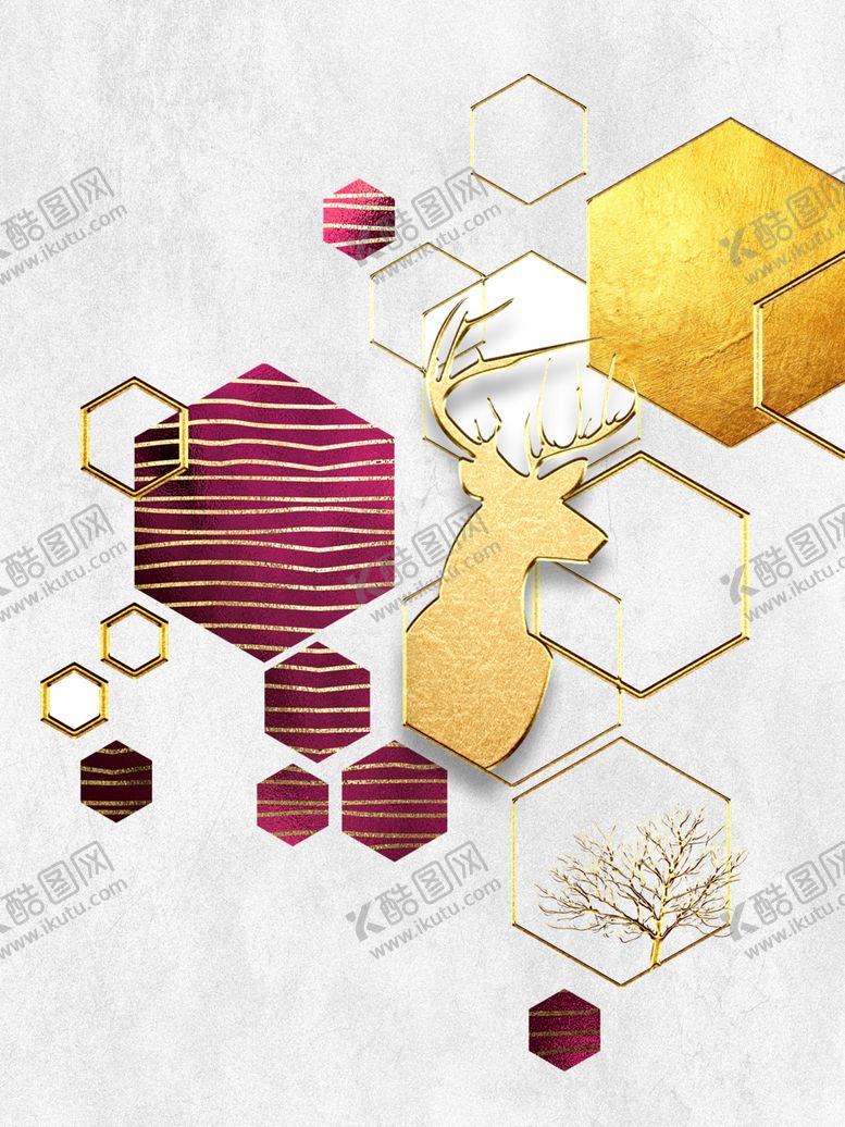 编号：33899810220742502125【酷图网】源文件下载-麋鹿玄关