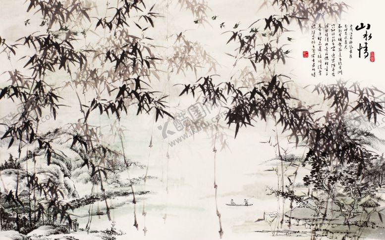 编号：85094206262019319382【酷图网】源文件下载-水墨背景墙