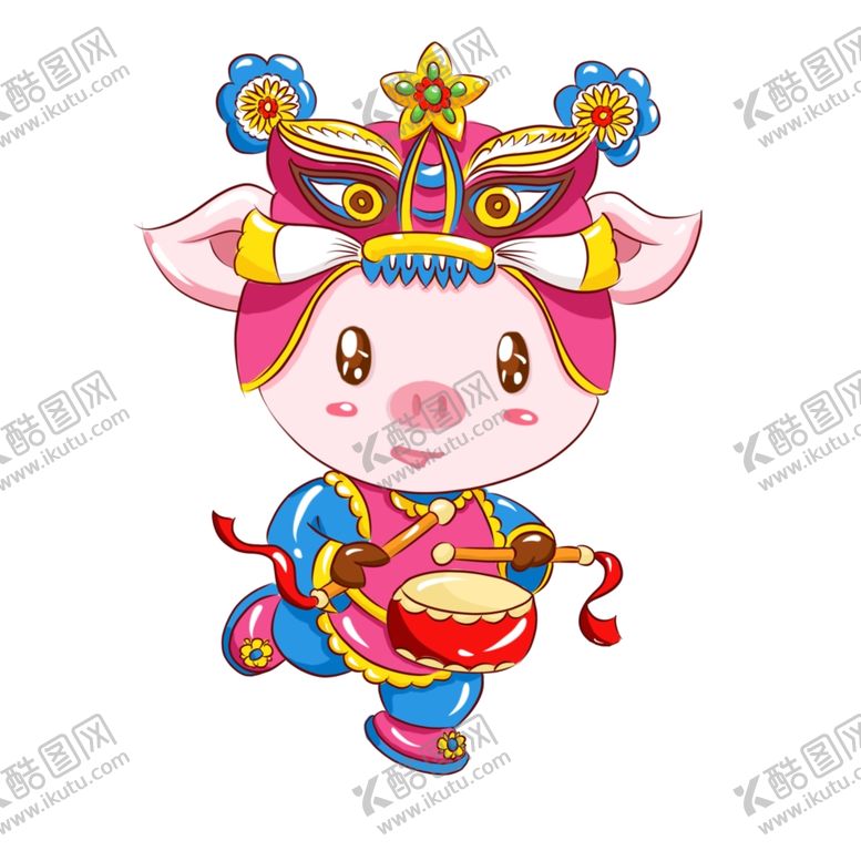 编号：76310006191556357669【酷图网】源文件下载-卡通猪喜庆猪
