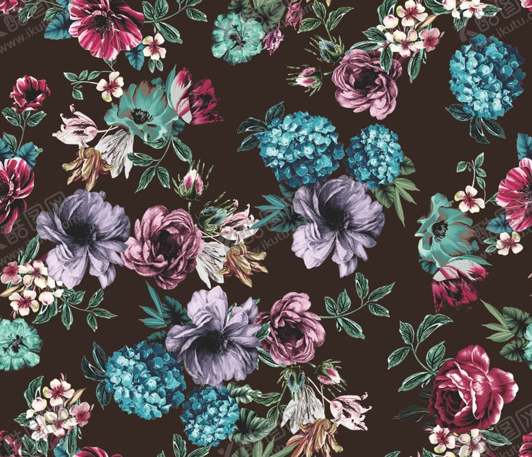 编号：31198009191751482574【酷图网】源文件下载-大牌玫瑰花小碎花数码印花