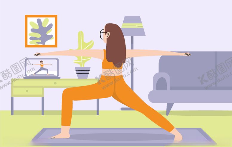 编号：30573809111206275601【酷图网】源文件下载-矢量瑜伽人物
