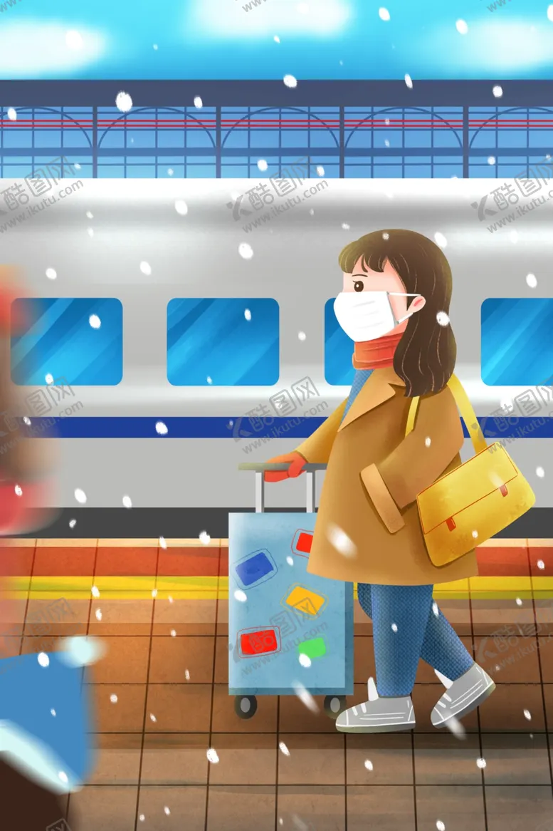编号：63686204131814503147【酷图网】源文件下载-春运小女孩