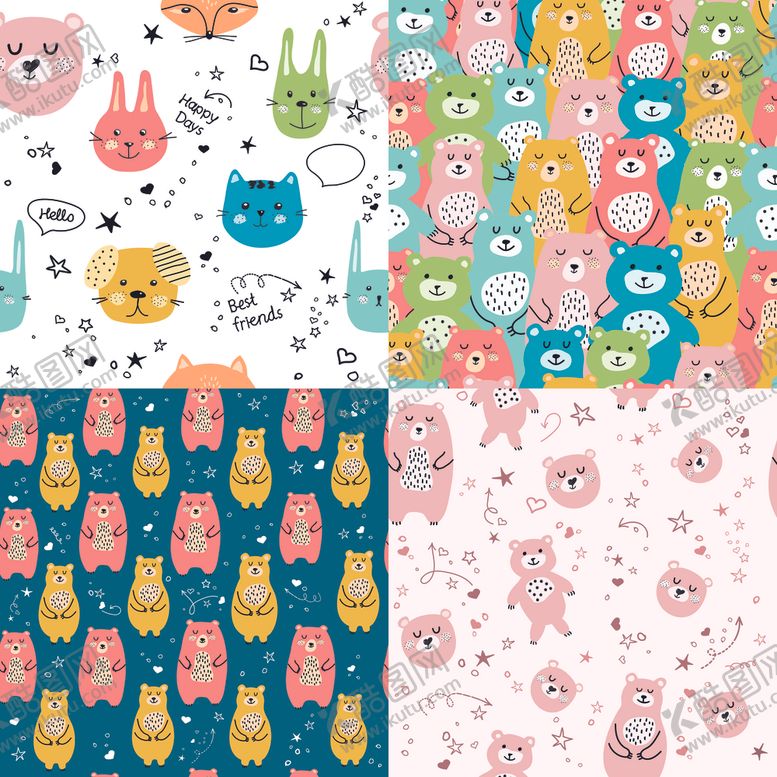 编号：22865404041610482197【酷图网】源文件下载-卡通动物背景