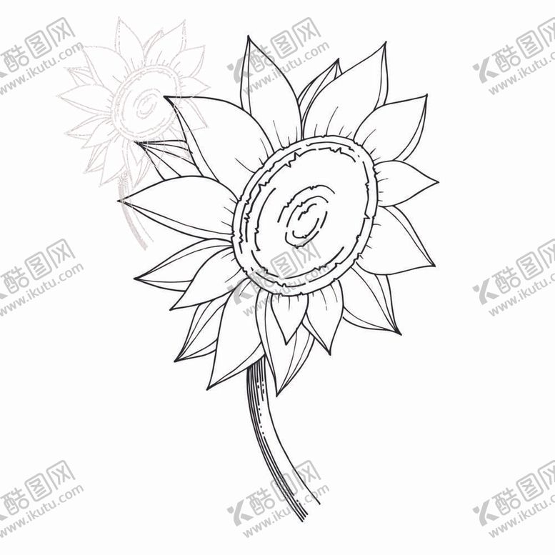 编号：13236012010358476685【酷图网】源文件下载-植物白描速写     