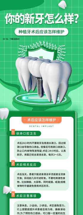 口腔诊所牙齿注意事项介绍科普海报