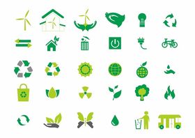 绿色环保主题图标设计元素
