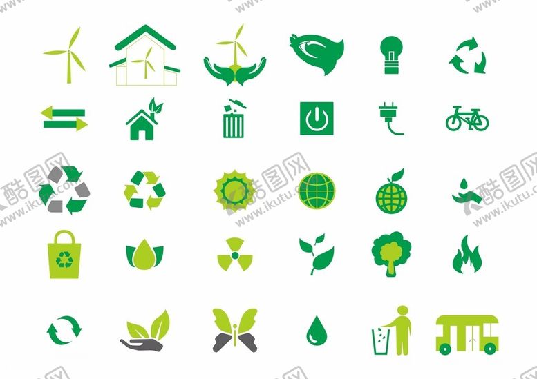 编号：22818611020313547927【酷图网】源文件下载-绿色环保元素图标