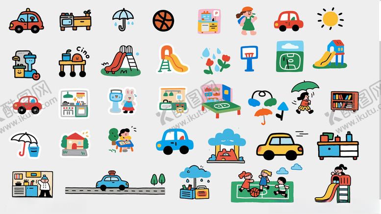 编号：63072210151900595066【酷图网】源文件下载-幼儿园卡通贴纸