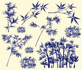 水墨湖泊莲花竹子装饰画