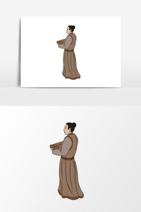 淡彩国画人物