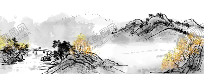 编号：14141906241559116171【酷图网】源文件下载-中国风新中式山水画