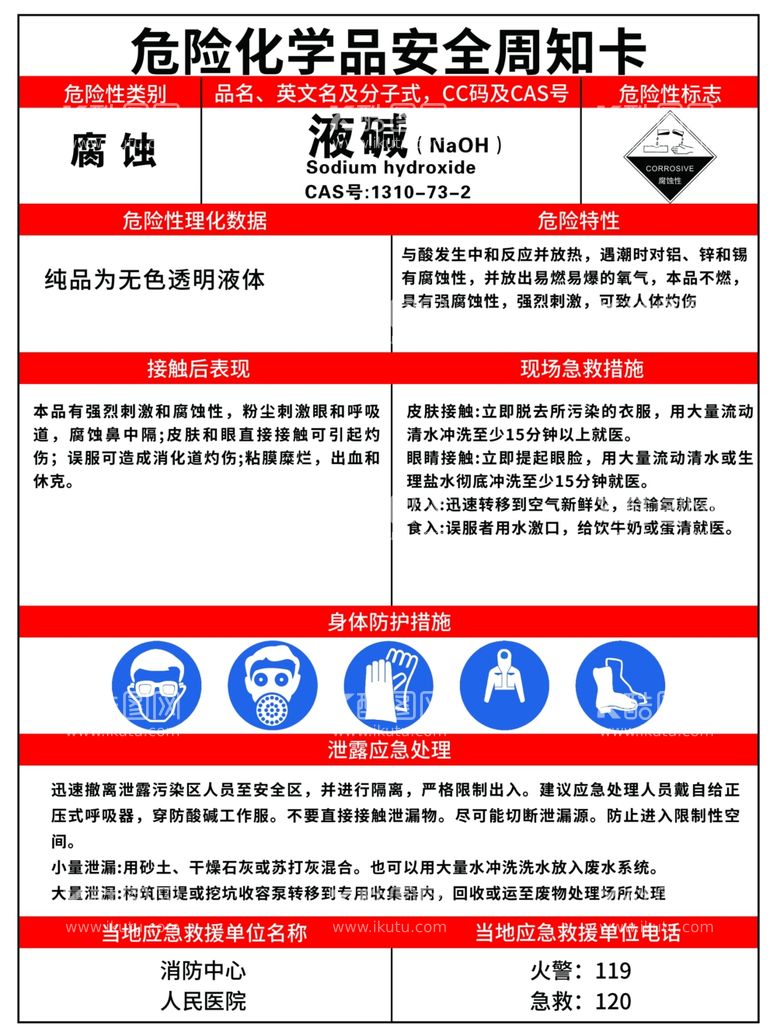 编号：13521002171228137620【酷图网】源文件下载-危险化学品安全周知卡