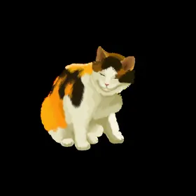 手绘卡通猫图片铲屎官小咪线描