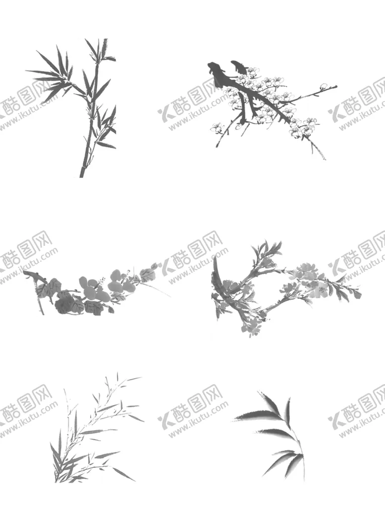 编号：14930509222221048615【酷图网】源文件下载-水墨中国画梅兰菊竹