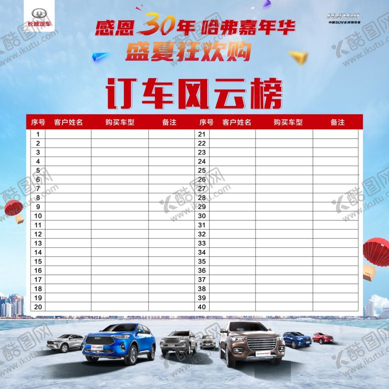 编号：51961307122205482234【酷图网】源文件下载-狂欢购订车风云榜