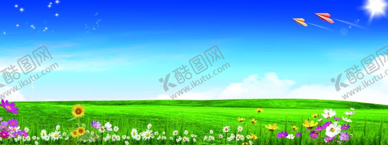 编号：87571506290659446752【酷图网】源文件下载-蓝天白云草地