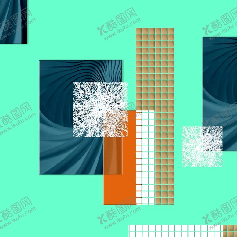 编号：23057911291107246596【酷图网】源文件下载-时尚方块水彩几何挂画装饰画