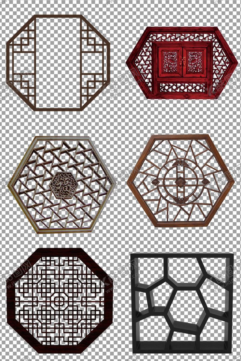 编号：72648809300803563985【酷图网】源文件下载-雕花花纹实木窗户