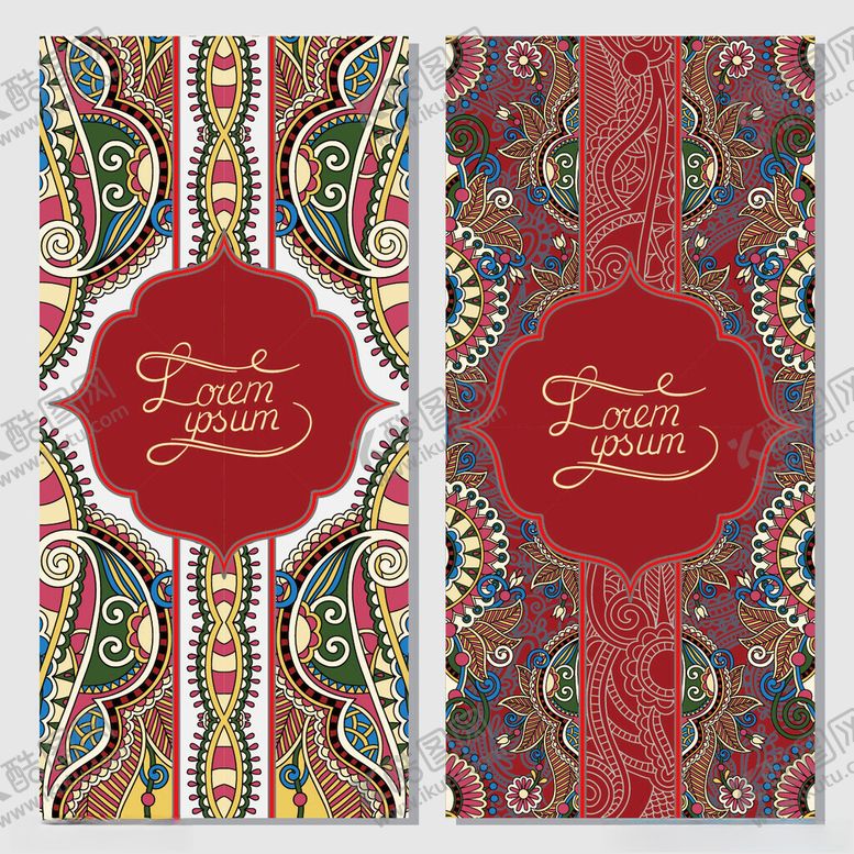 编号：80850311241316545334【酷图网】源文件下载-民族风婚礼请柬设计图