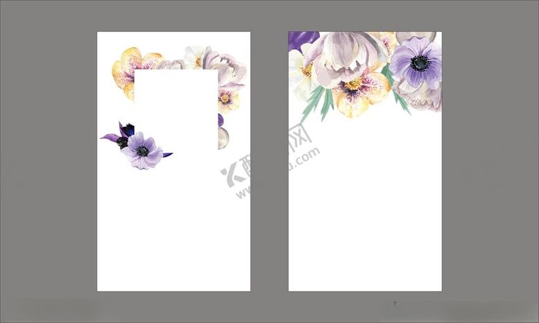 编号：59657211171513154220【酷图网】源文件下载-花卉装饰卡片邀请函请柬