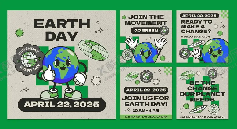 编号：57517403300224017986【酷图网】源文件下载-保护地球日系列海报