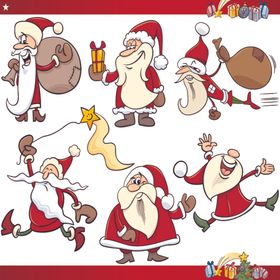 圣诞老人多样动态形象集