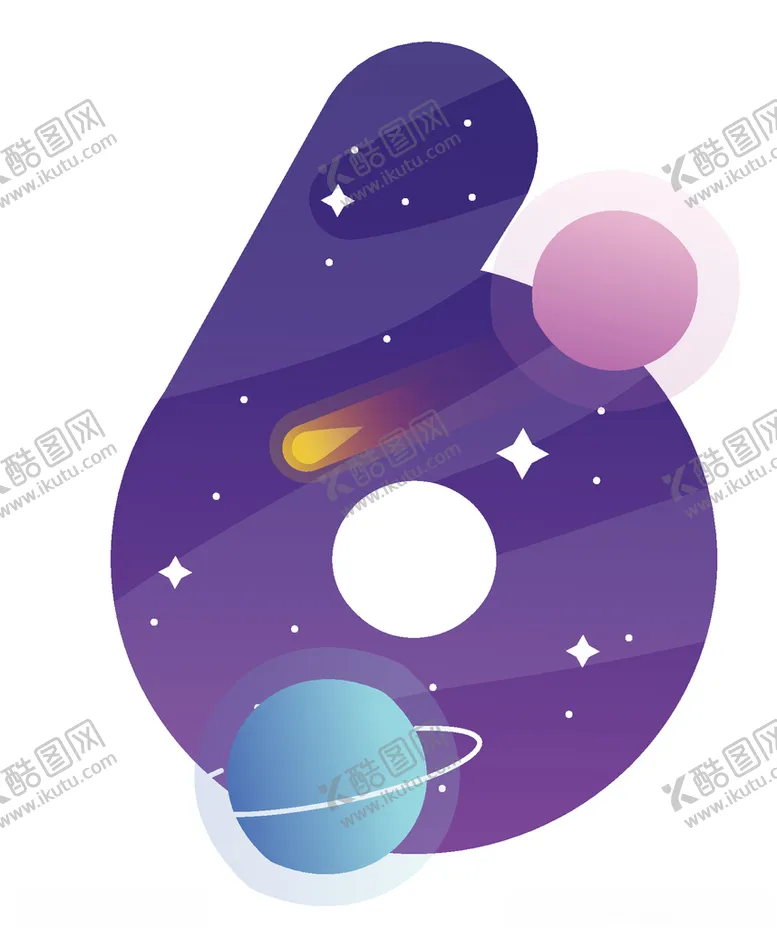 编号：45871705031626225034【酷图网】源文件下载-蓝紫色天空数字6