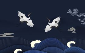 中国风背景小清新展板素材手绘花