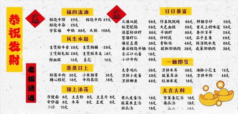 编号：58558512160712016360【酷图网】源文件下载-网红菜单