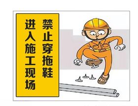 安全警示牌戴安禁止标
