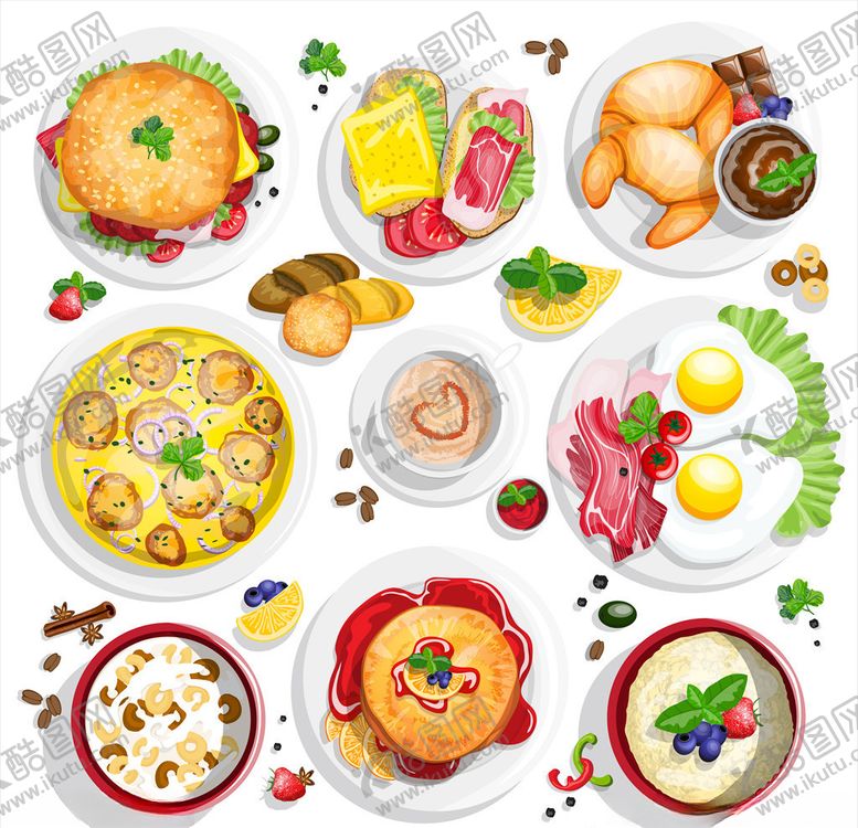 编号：56309510050021225376【酷图网】源文件下载-卡通食物