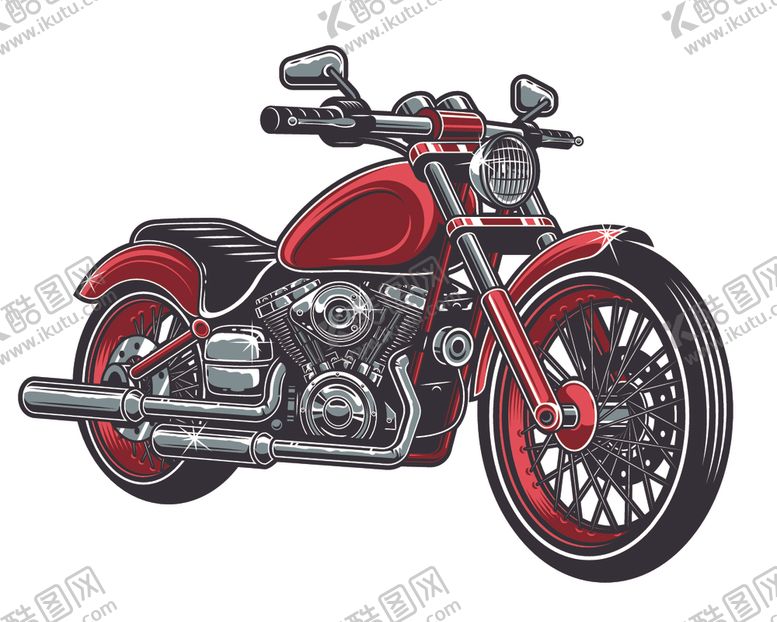 编号：69015210080115573930【酷图网】源文件下载-红色摩托车