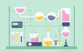 矢量卡通科学实验