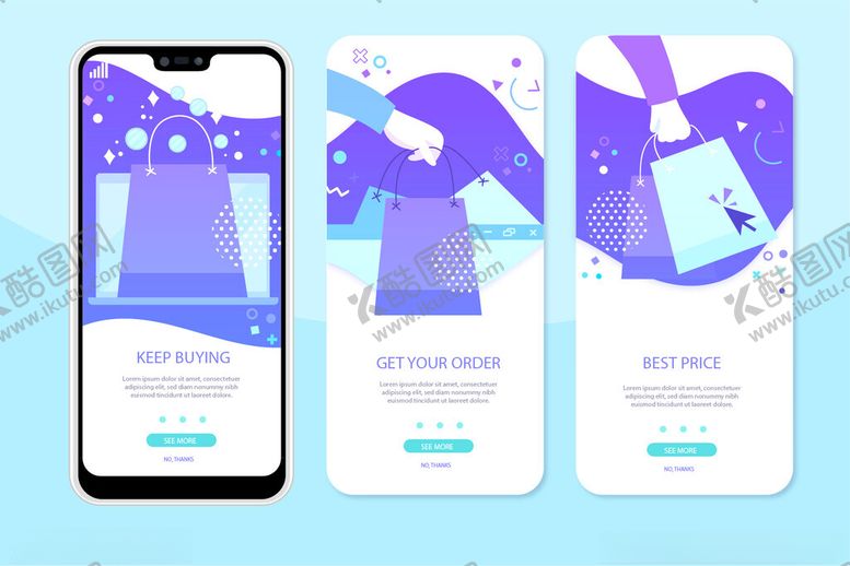 编号：46612611182329055308【酷图网】源文件下载-手机应用引导页设计展示