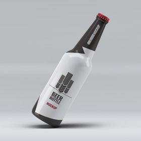 啤酒瓶子罐装包装效果图样机