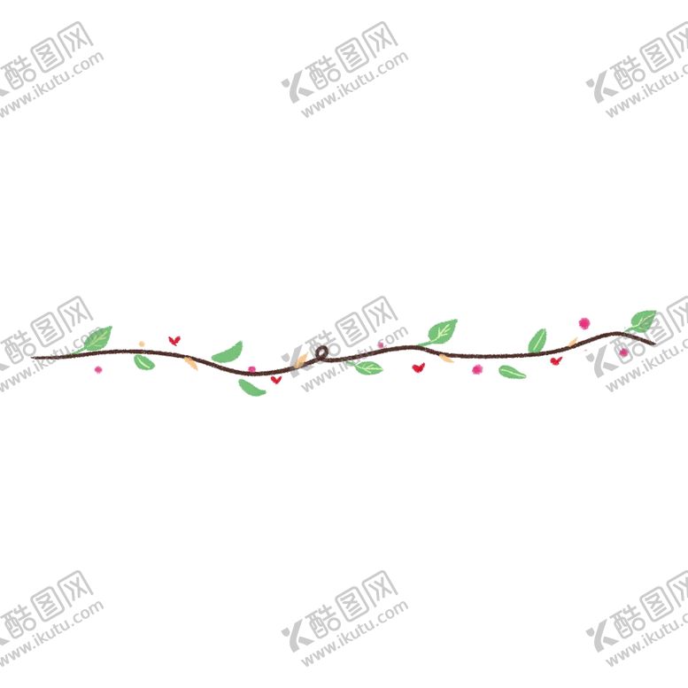 编号：96374304190929255514【酷图网】源文件下载-手绘植物藤蔓树叶分割线