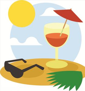 夏日墨镜西瓜汁插画